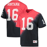 San Francisco 49ers Joe Montana Retired Player Name & Number Diagonal Tie-Dye V-Neck T-Shirt | NFL Near me