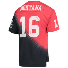 San Francisco 49ers Joe Montana Retired Player Name & Number Diagonal Tie-Dye V-Neck T-Shirt | NFL Near me