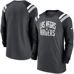 Las Vegas Raiders Tri-Blend Raglan Athletic Long Sleeve Fashion T-Shirt | NFL Outlet