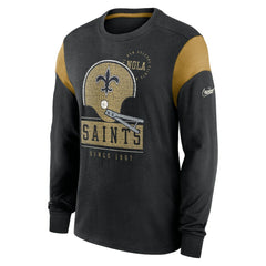 New Orleans Saints Rewind Playback Helmet Long Sleeve T-Shirt | NFL Outlet