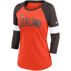 Cleveland Browns Women's Football Pride Slub 3/4 Raglan Sleeve T-Shirt | NFL Sale