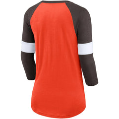Cleveland Browns Women's Football Pride Slub 3/4 Raglan Sleeve T-Shirt | NFL Sale