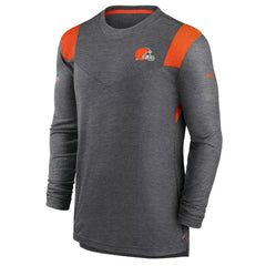Cleveland Browns Sideline Tonal Logo Performance Player Long Sleeve T-Shirt | NFL Outlet