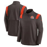 Cleveland Browns Sideline Coach Chevron Lockup Quarter-Zip Long Sleeve Top | NFL Near me