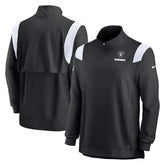 Las Vegas Raiders Sideline Coach Chevron Lockup Quarter-Zip Long Sleeve Top | NFL Hot