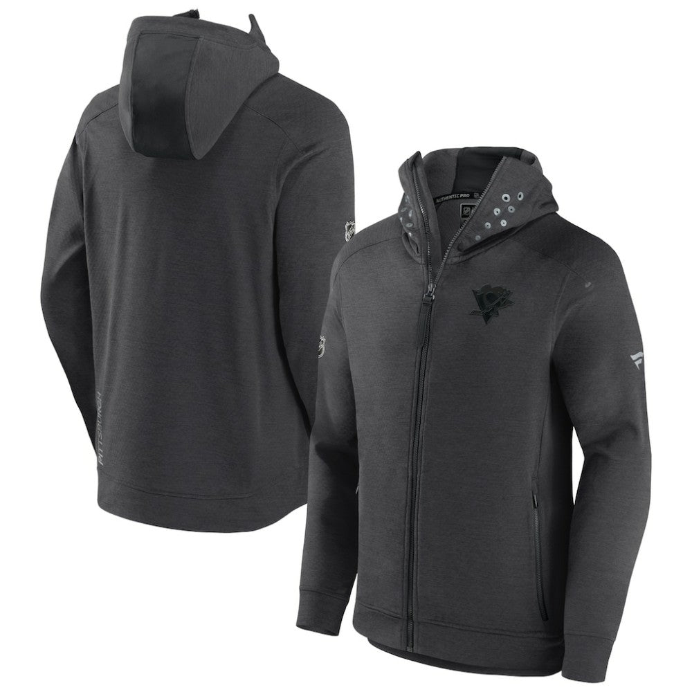 Pittsburgh Penguins Fanatics Authentic Pro Road Tech Lightweight Full-Zip Hoodie Jacket - NHL Hoodies