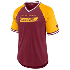 Washington Commanders Second Wind Raglan V-Neck T-Shirt | NFL Hot