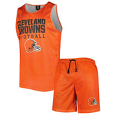 Cleveland Browns FOCO Colorblock Mesh V-Neck & Shorts Set | NFL US