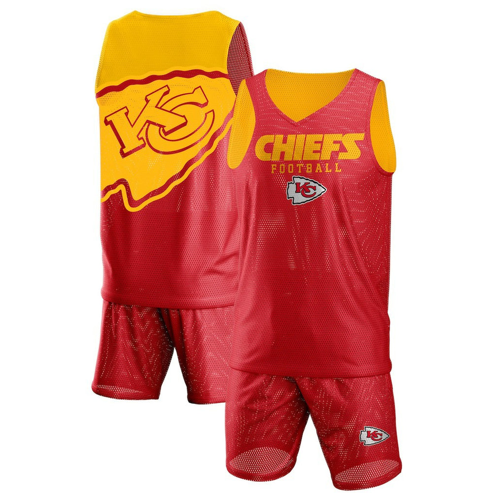 Kansas City Chiefs FOCO Colorblock Mesh V-Neck & Shorts Set | NFL US
