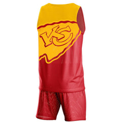 Kansas City Chiefs FOCO Colorblock Mesh V-Neck & Shorts Set | NFL US