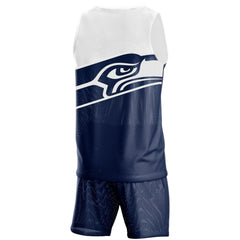 Seattle Seahawks FOCO Colorblock Mesh V-Neck & Shorts Set | NFL Sale