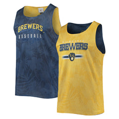 Milwaukee Brewers FOCO Floral Reversible Mesh Tank Top - MLB Tanks