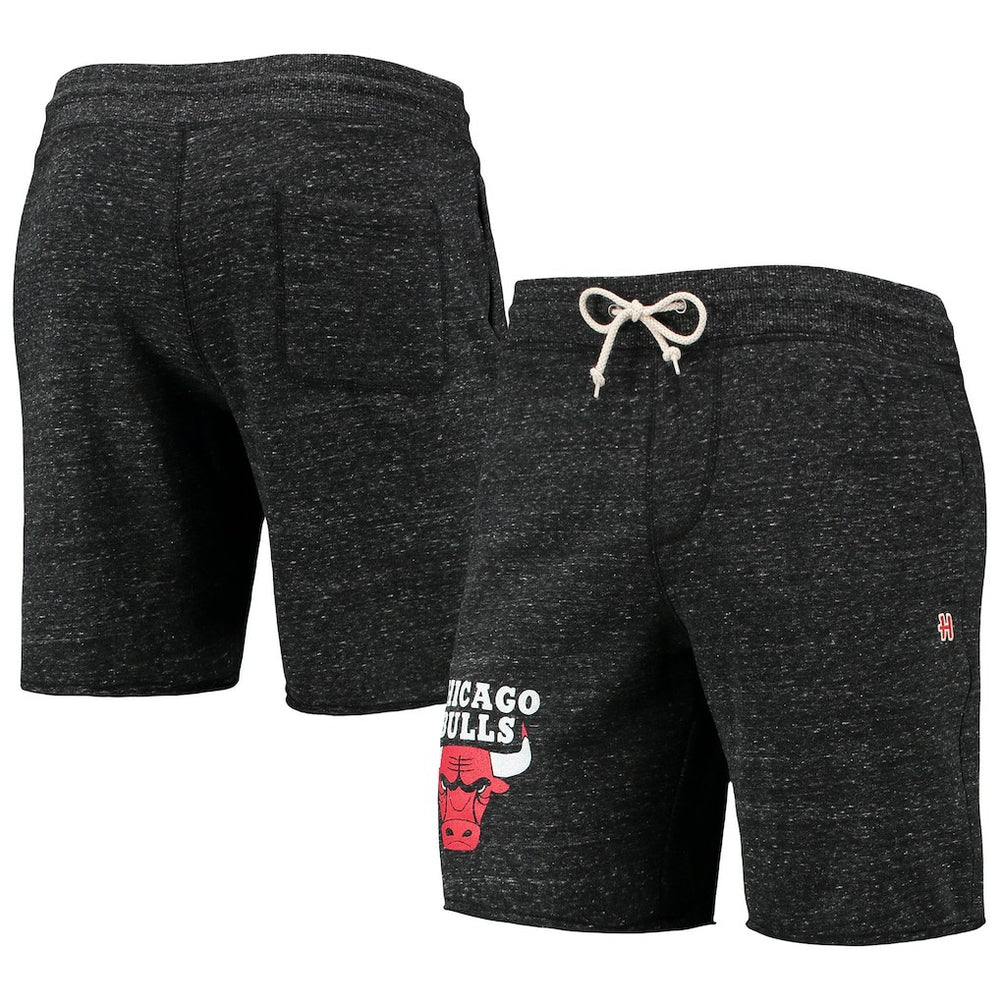Charcoal Chicago Bulls Homage Primary Logo Tri-Blend Sweat Shorts | NBA