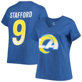 Los Angeles Rams Matthew Stafford Women's Plus Size Player Name & Number V-Neck T-Shirt | NFL On sale