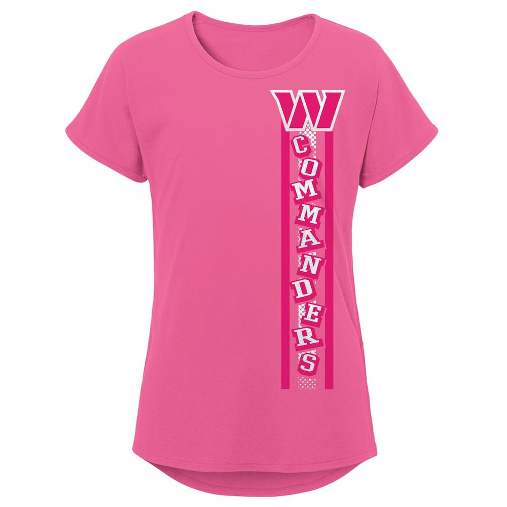 Washington Commanders Girls Youth Logo Fair Catch Dolman T-Shirt | NFL Hot