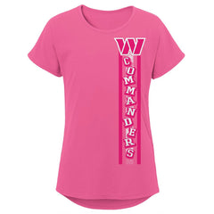 Washington Commanders Girls Youth Logo Fair Catch Dolman T-Shirt | NFL Hot
