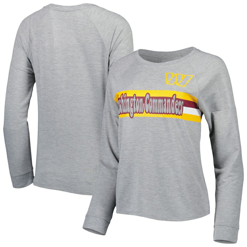 Washington Commanders Juniors All Striped Up Raglan Long Sleeve T-Shirt | NFL New