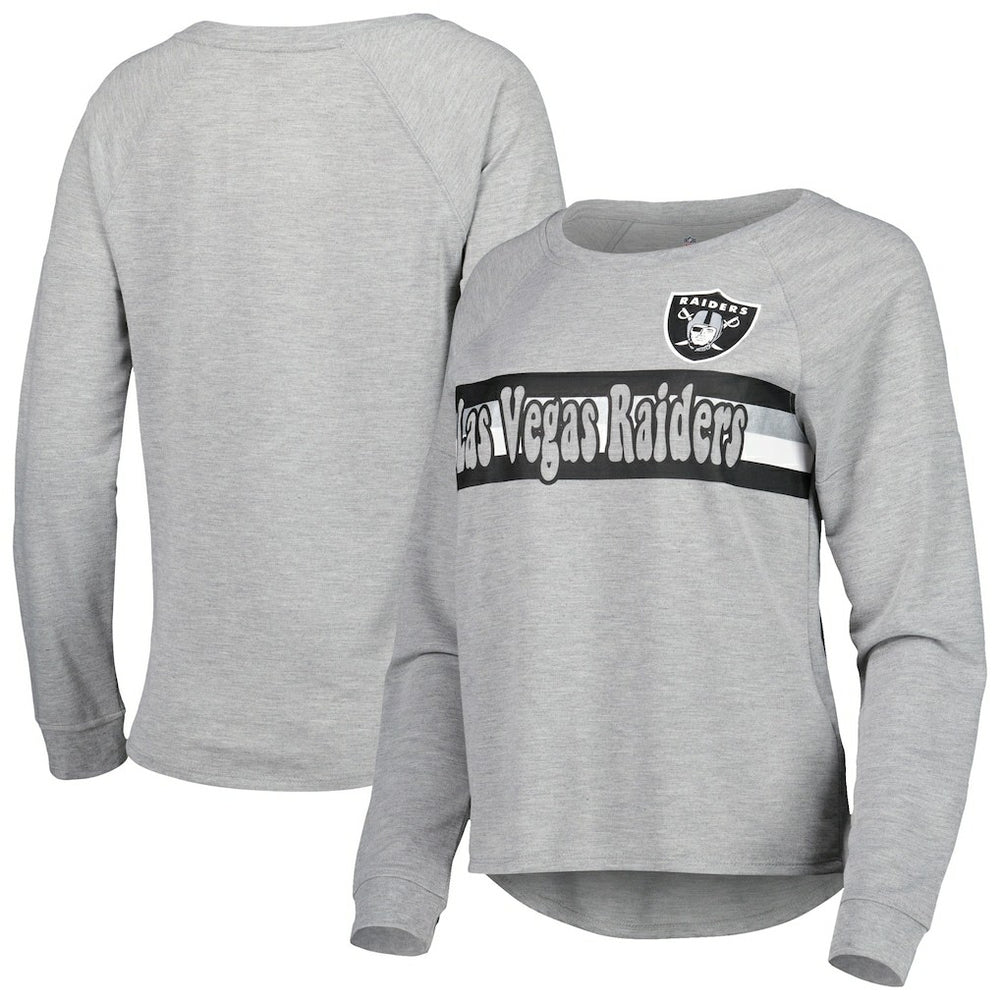 Las Vegas Raiders Juniors All Striped Up Raglan Long Sleeve T-Shirt | NFL Outlet