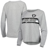 Las Vegas Raiders Juniors All Striped Up Raglan Long Sleeve T-Shirt | NFL Outlet