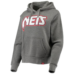 Heathered Gray Brooklyn Nets Sportiqe Women's Moments Mixtape Ava Tri-Blend Pullover Hoodie | NBA