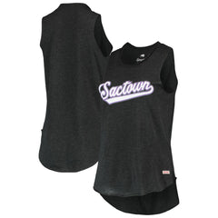 Black Sacramento Kings Sportiqe Women's Sactown Janie Tri-Blend Tank Top | NBA