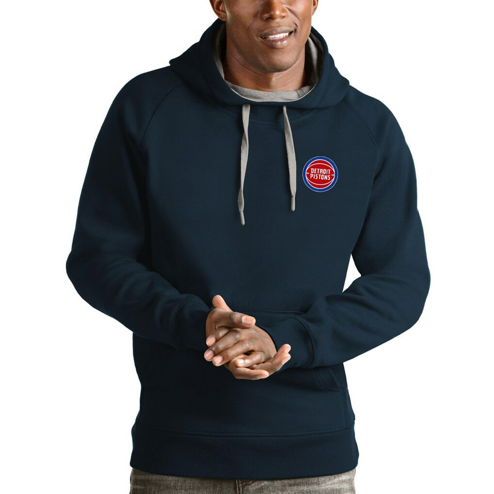 Navy Detroit Pistons Antigua Victory Pullover Hoodie sale | NBA