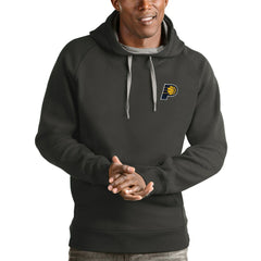 Charcoal Indiana Pacers Antigua Victory Pullover Hoodie | NBA