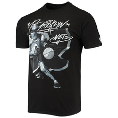 Black Brooklyn Nets NBA x McFlyy Identify Artist Series T-Shirt | NBA