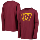 Washington Commanders Youth Primary Team Logo Long Sleeve T-Shirt | NFL New