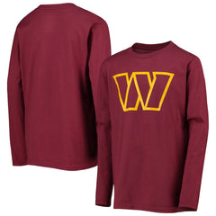 Washington Commanders Youth Primary Team Logo Long Sleeve T-Shirt | NFL New