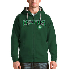 Hunter Green Boston Celtics Antigua Victory Full-Zip Hoodie | NBA