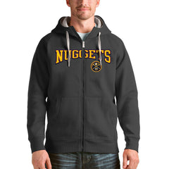 Charcoal Denver Nuggets Antigua Victory Full-Zip Hoodie sale | NBA