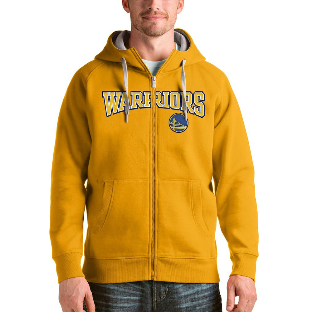 Gold Golden State Warriors Antigua Victory Full-Zip Hoodie sale | NBA