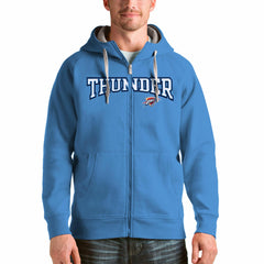 Light Blue Oklahoma City Thunder Antigua Victory Full-Zip Hoodie | NBA