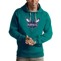 Teal Charlotte Hornets Antigua Logo Victory Pullover Hoodie | NBA
