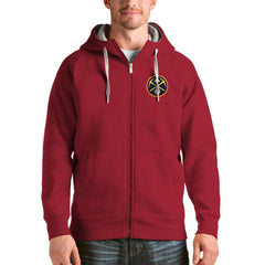 Red Denver Nuggets Antigua Logo Victory Full-Zip Hoodie sale | NBA