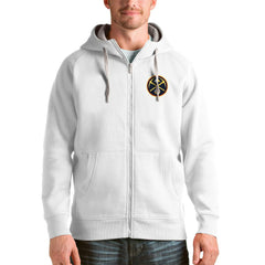 White Denver Nuggets Antigua Logo Victory Full-Zip Hoodie sale | NBA