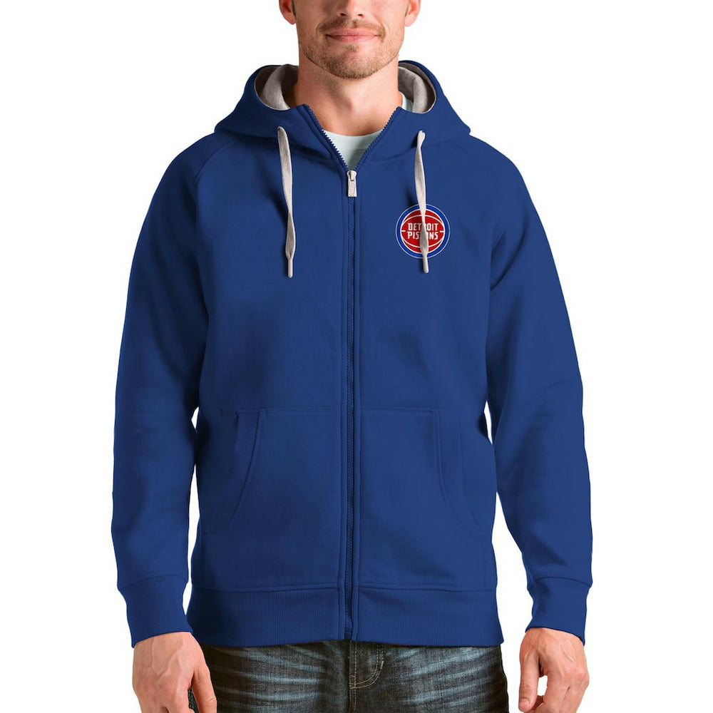 Royal Detroit Pistons Antigua Logo Victory Full-Zip Hoodie sale | NBA