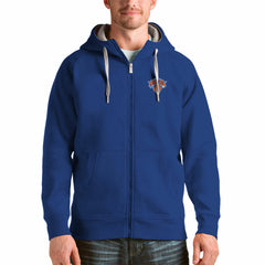 Royal New York Knicks Antigua Logo Victory Full-Zip Hoodie | NBA
