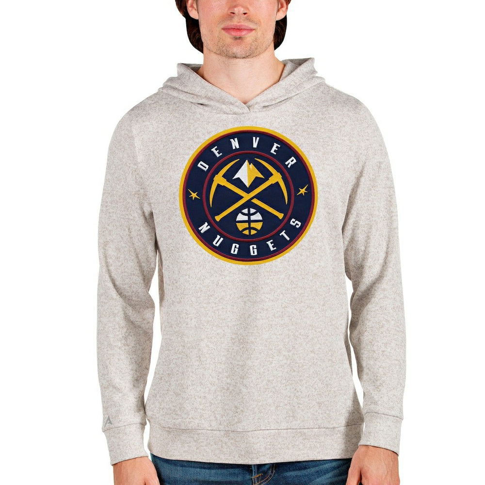 Cream Denver Nuggets Antigua Logo Absolute Pullover Hoodie sale | NBA