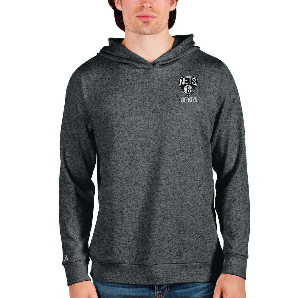Heathered Charcoal Brooklyn Nets Antigua Absolute Pullover Hoodie | NBA