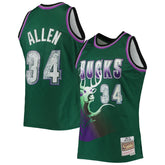 Green Ray Allen Milwaukee Bucks 1996/97 Hardwood Classics NBA 75th Anniversary Diamond Swingman Jersey | NBA