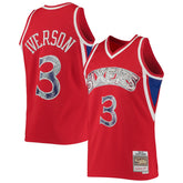 Red Allen Iverson Philadelphia 76ers 1996/97 Hardwood Classics NBA 75th Anniversary Diamond Swingman Jersey | NBA