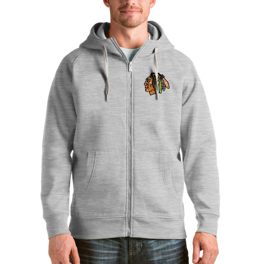 Chicago Blackhawks Antigua Logo Victory Full-Zip Hoodie - NHL Hoodies