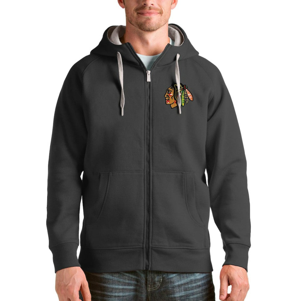 Chicago Blackhawks Antigua Logo Victory Full-Zip Hoodie - NHL Hoodies