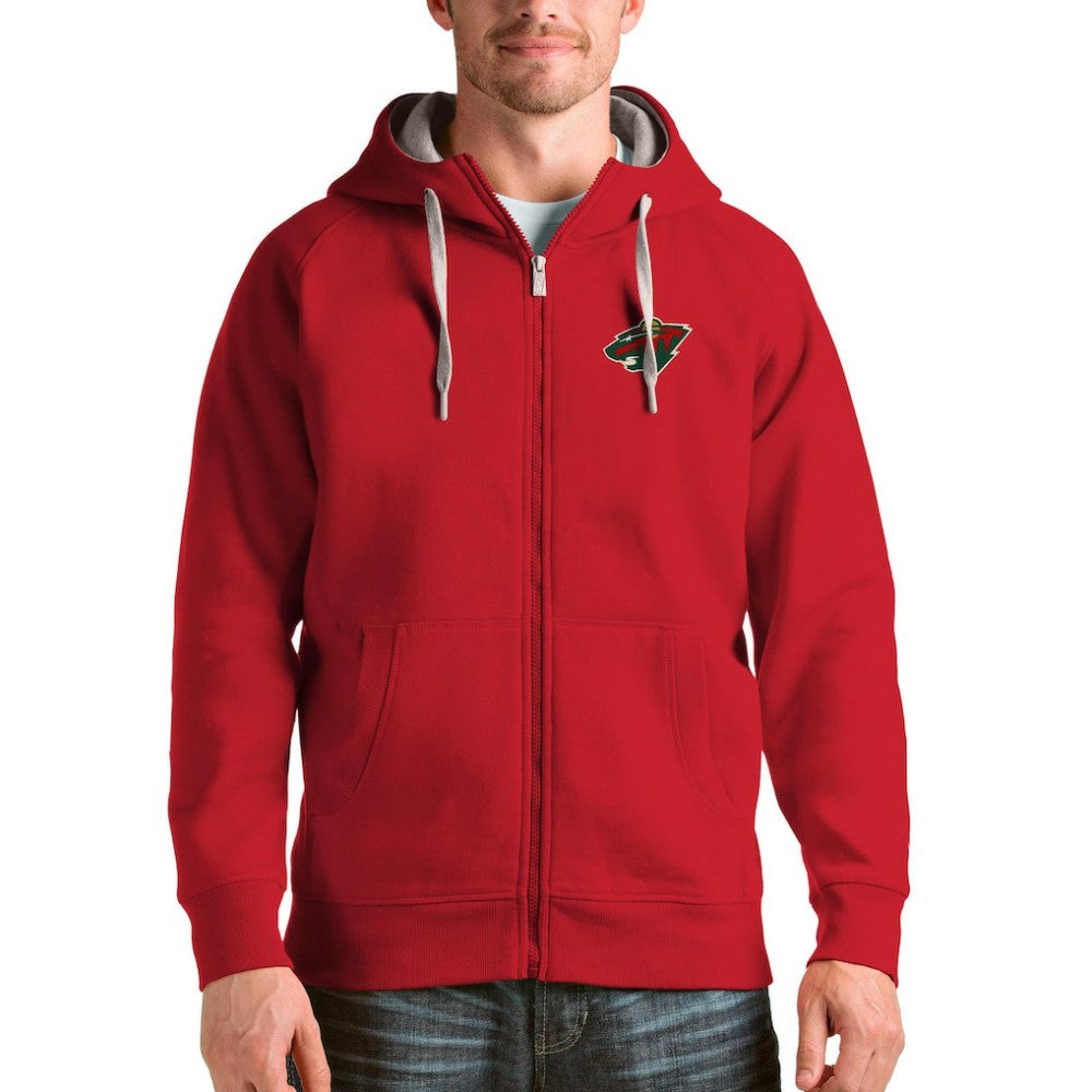 Minnesota Wild Antigua Logo Victory Full-Zip Hoodie - NHL Hoodies