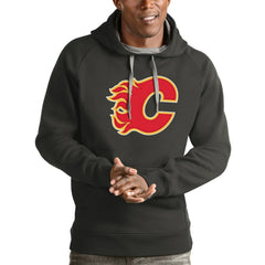Calgary Flames Antigua Logo Victory Pullover Hoodie - NHL Hoodies
