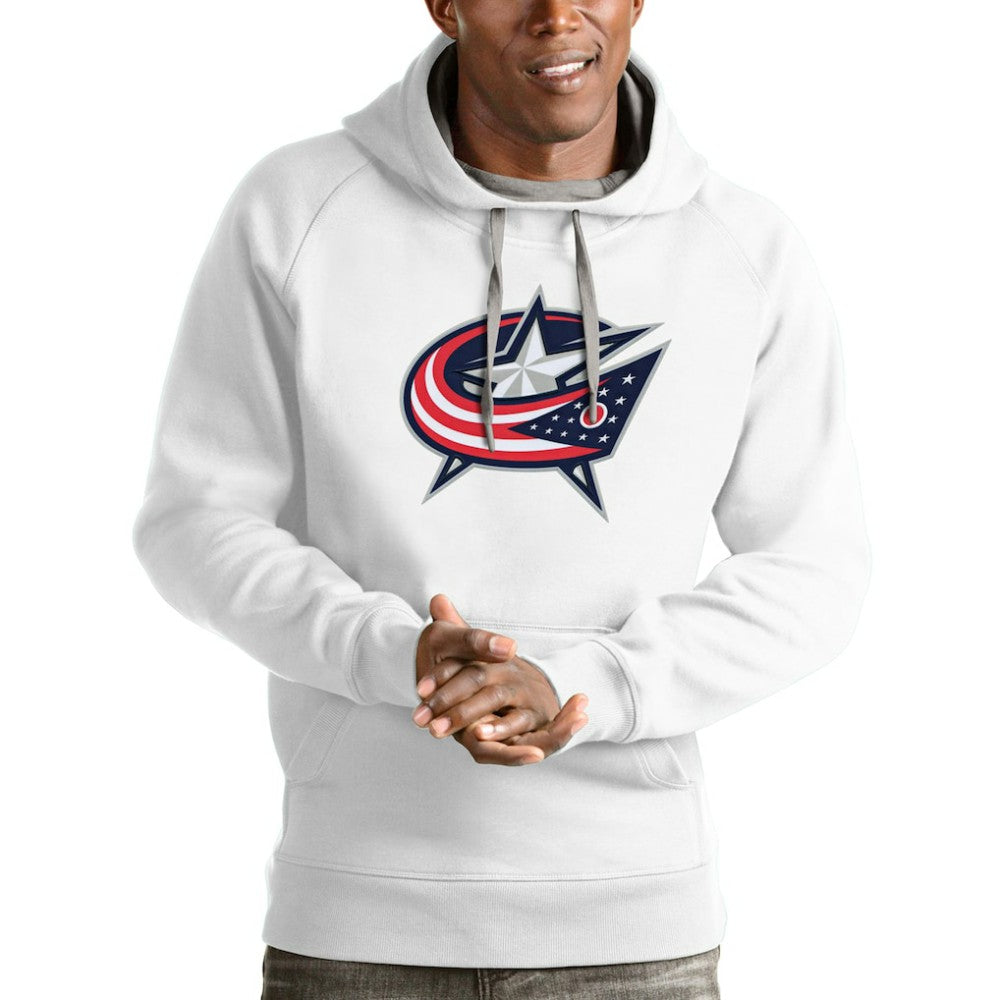 Columbus Blue Jackets Antigua Logo Victory Pullover Hoodie - NHL Hoodies
