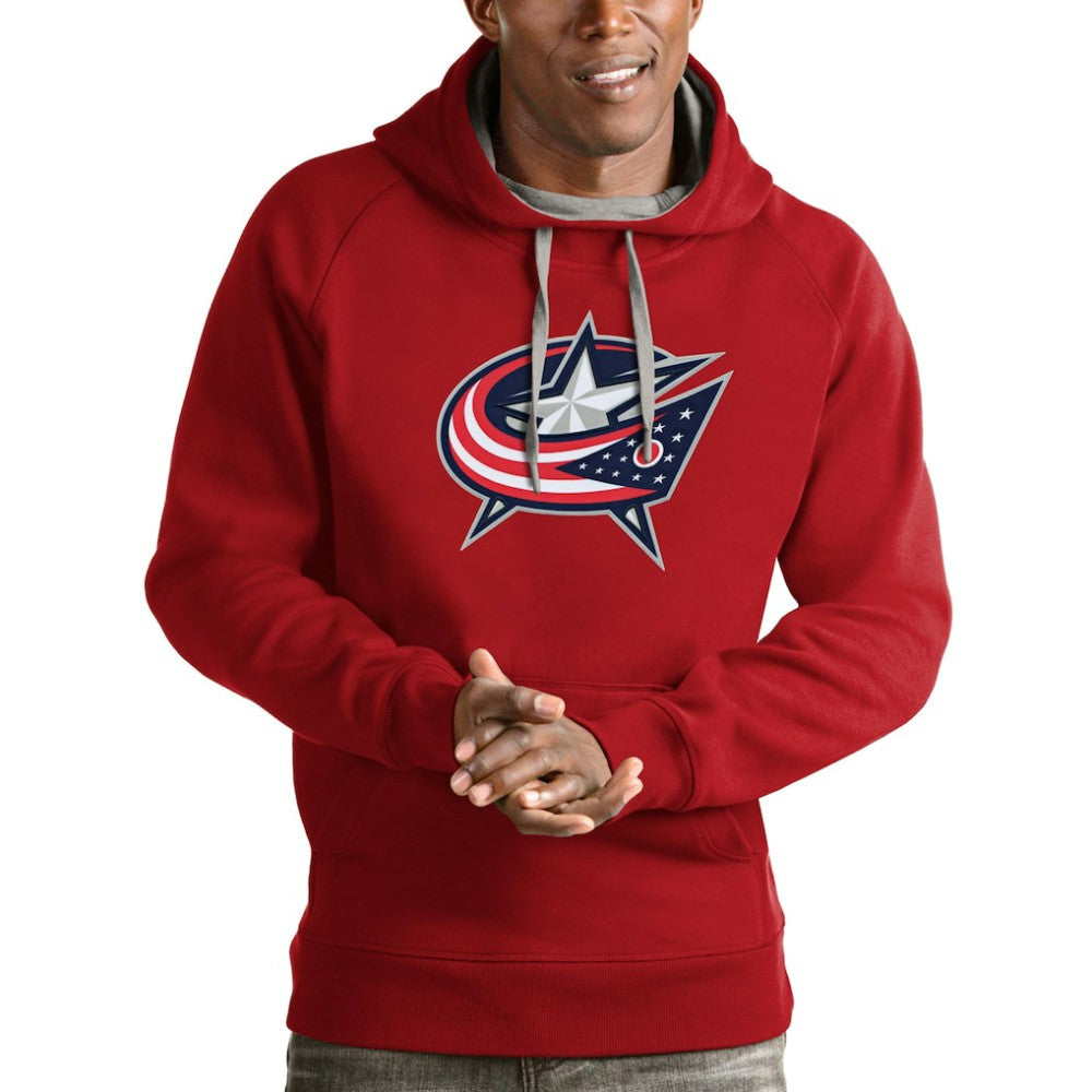 Columbus Blue Jackets Antigua Logo Victory Pullover Hoodie - NHL Hoodies