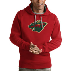 Minnesota Wild Antigua Logo Victory Pullover Hoodie - NHL Hoodies